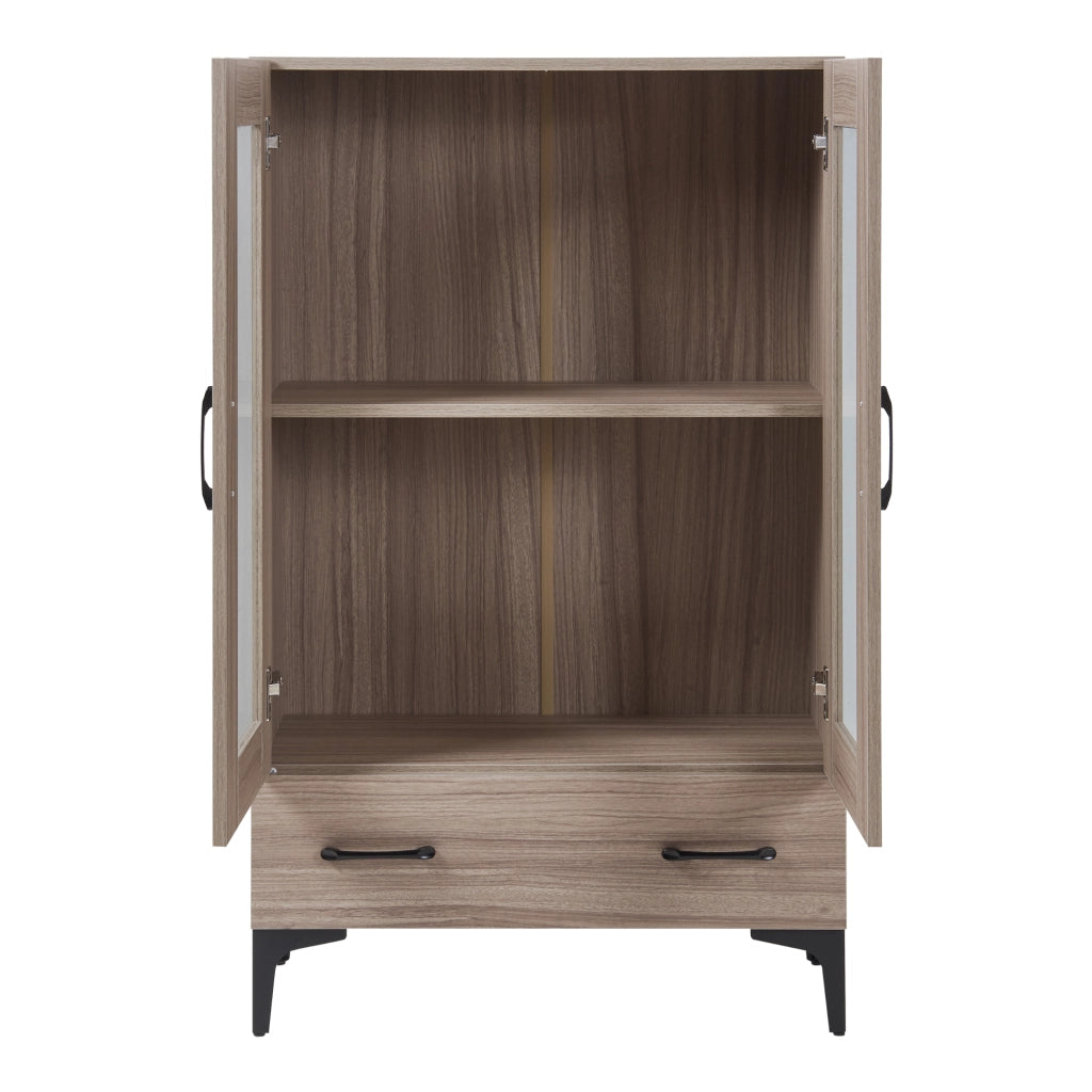 Armadio a Vetrata Søndersø Credenza con Vetrina 115 x 70 x 31 cm - Effetto Rovere Sonoma [en.casa]