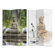 Paravento stampa 3 ante buddha cm 120,6x2,5h180