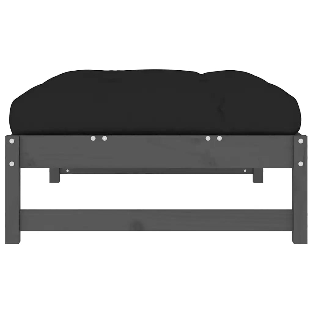 Sedia da giardino-Poggiapiedi da Giardino 120x80 cm Legno Massello di Pino Grigio 877034