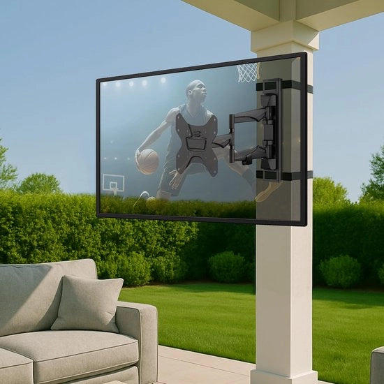 Pergola TV a movimento completo, Bordo esterno, Peso 29,9 kg, Adatto per televisori da 48,3-127 cm (19-50 pollici), Resistente alle intemperie, Nero