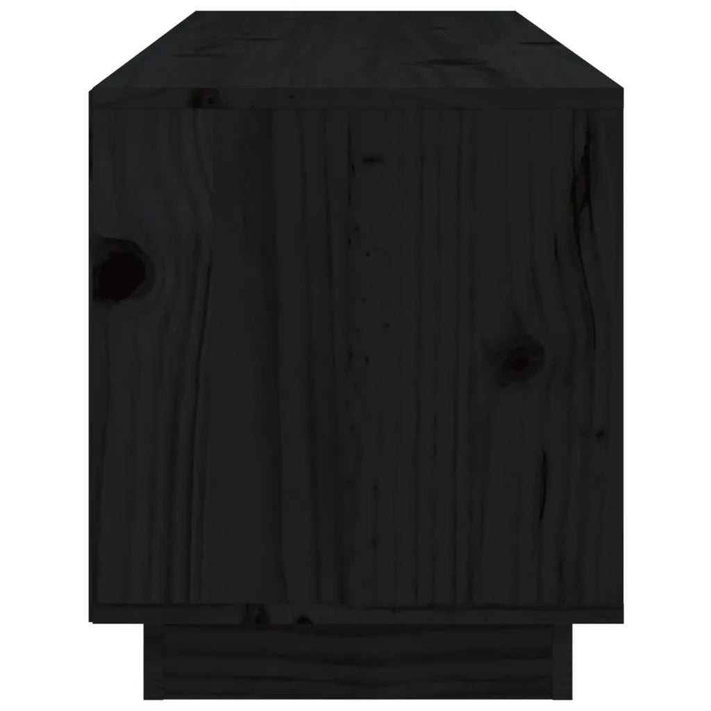 Mobile Porta TV Nero 105x34x40 cm in Legno Massello di Pino 818224