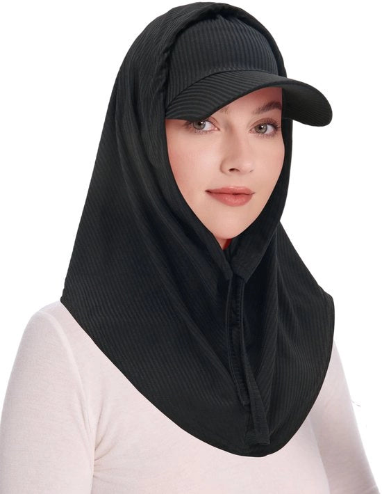 Cappuccio da Bivacco Donna - Cappuccio Leggero - Visiera Solare Rimovibile - Protezione Cervicale Regolabile - Cappuccio in Poliestere Respirante - Comfort di Indossamento Informale