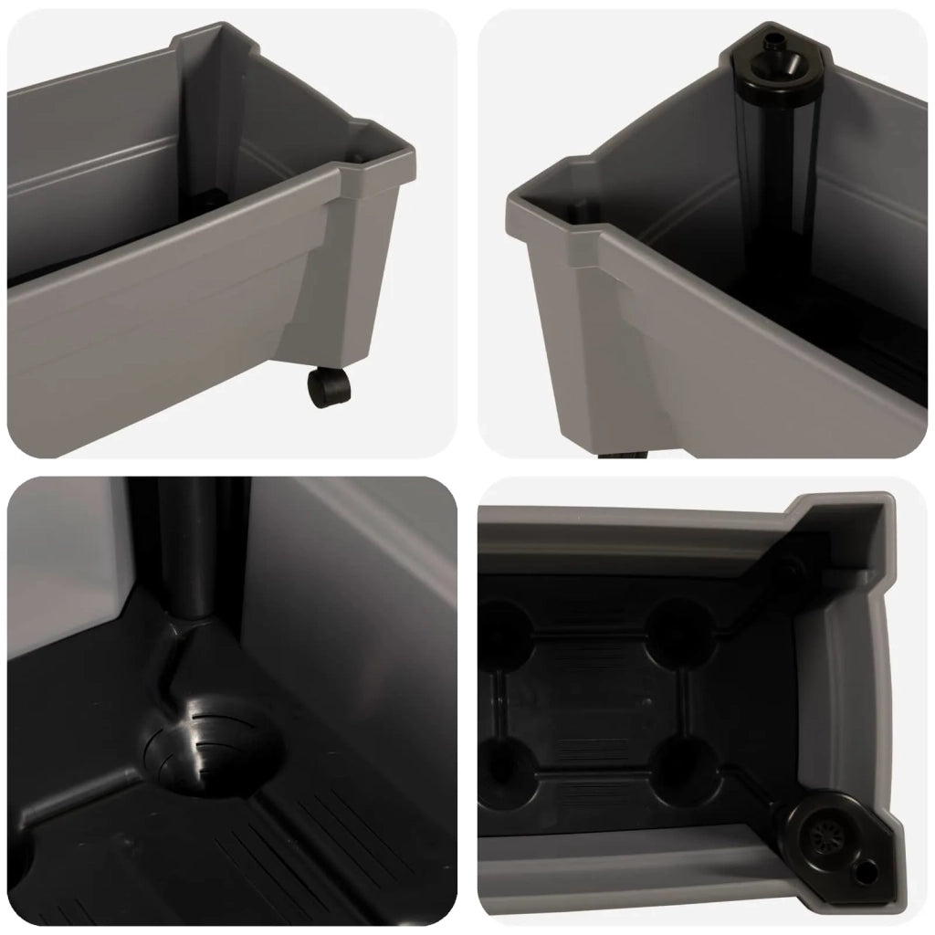 Vaso Calypso con Ruote Grigio 79 x 35 x 33 cm PP CFW6744295