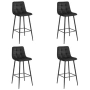 Sgabelli da bar Valora TEOTO in velluto nero con gambe in acciaio nero x4
