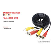 Trade Shop - Cavo Audio Video Analogico 3 X Rca Maschio-maschio 1,5 Metri Maxtech 3rca-1.5m -