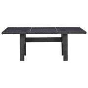 Tavolo da Giardino Nero 200x100x74 cm in Vetro e Polyrattan 310145