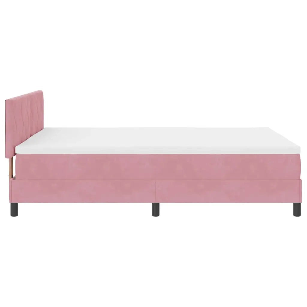 Letto a molle con testiera Rosa 140 x 190 cm Velluto 3342721
