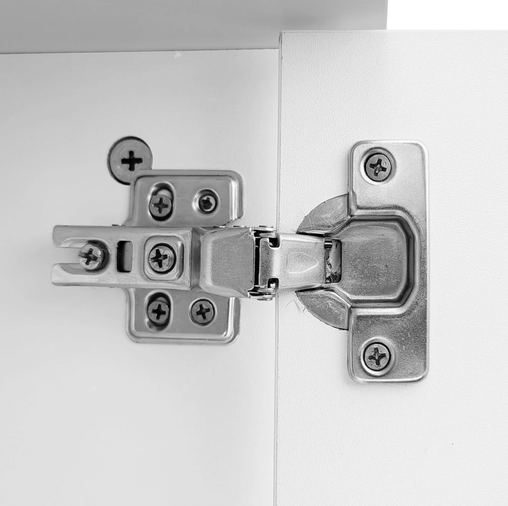 Mobile ingresso bianco con panca; 4 ganci e 2 vani aperti; 101;5 x 183 cm; in truciolare