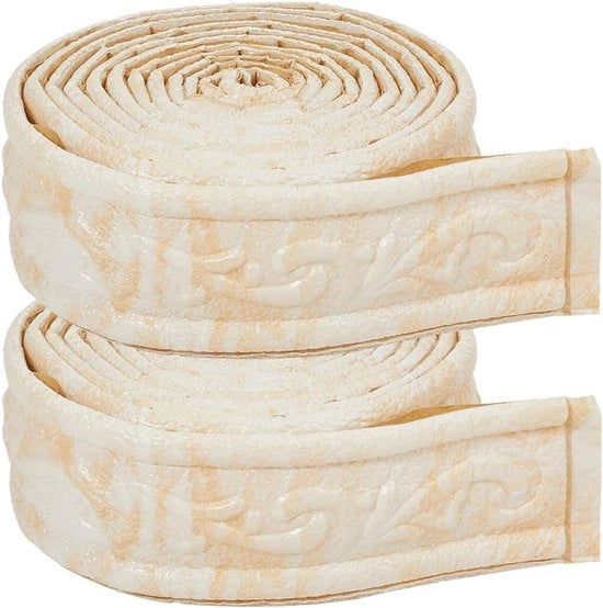 Decorazione di parete 3D a forma di schiuma - 2 pezzi - Beige - Decorazione flexibile autoadesiva per parete - Tappeto - Specchio - Fai da te