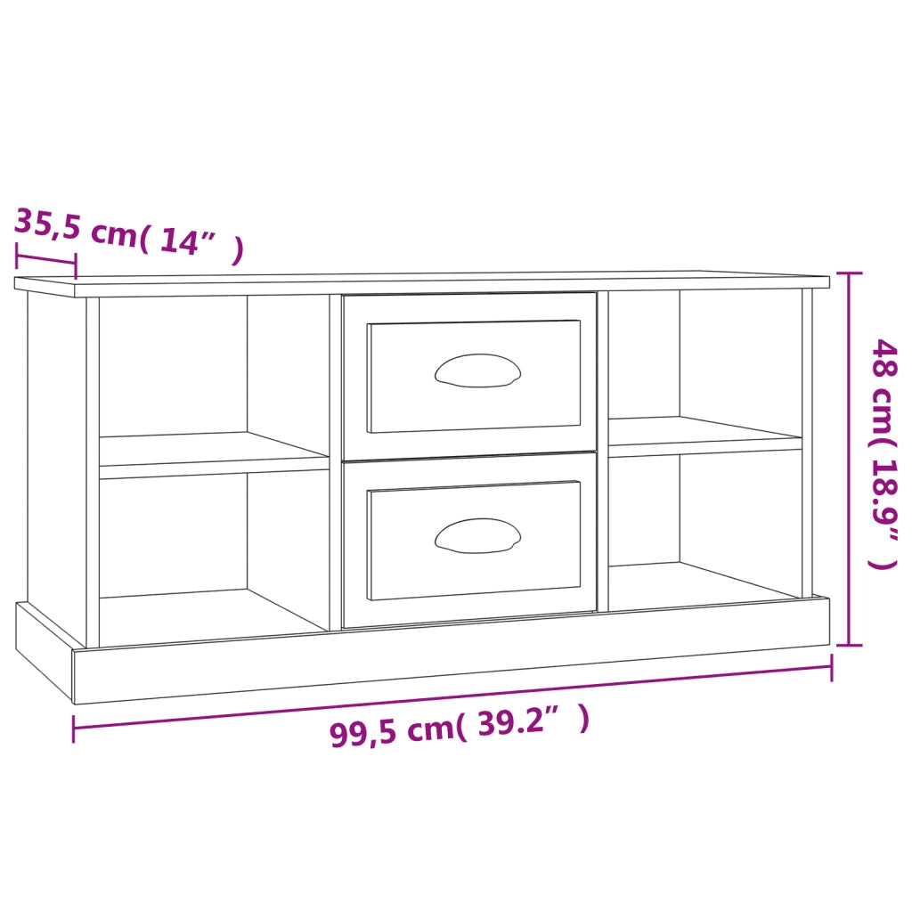 Mobile Porta TV Grigio Cemento 99,5x35,5x48cm Legno Multistrato