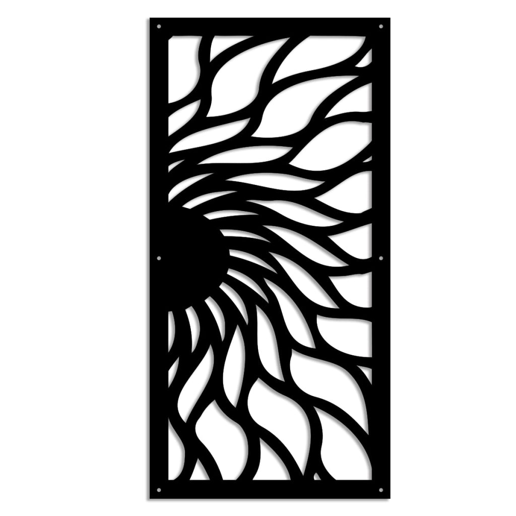 HOT SUN - Pannello in PVC traforato - Parasole Misura: 50x150 cm, Colore: nero