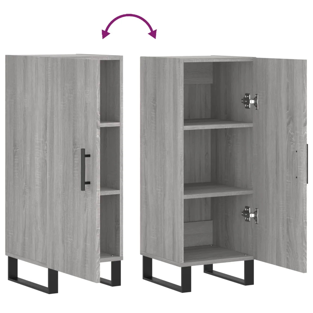 Credenza | Madia | Buffet da pranzo | Armadio da pranzo Grigio Sonoma 34,5x34x90 cm in Legno Multistrato
