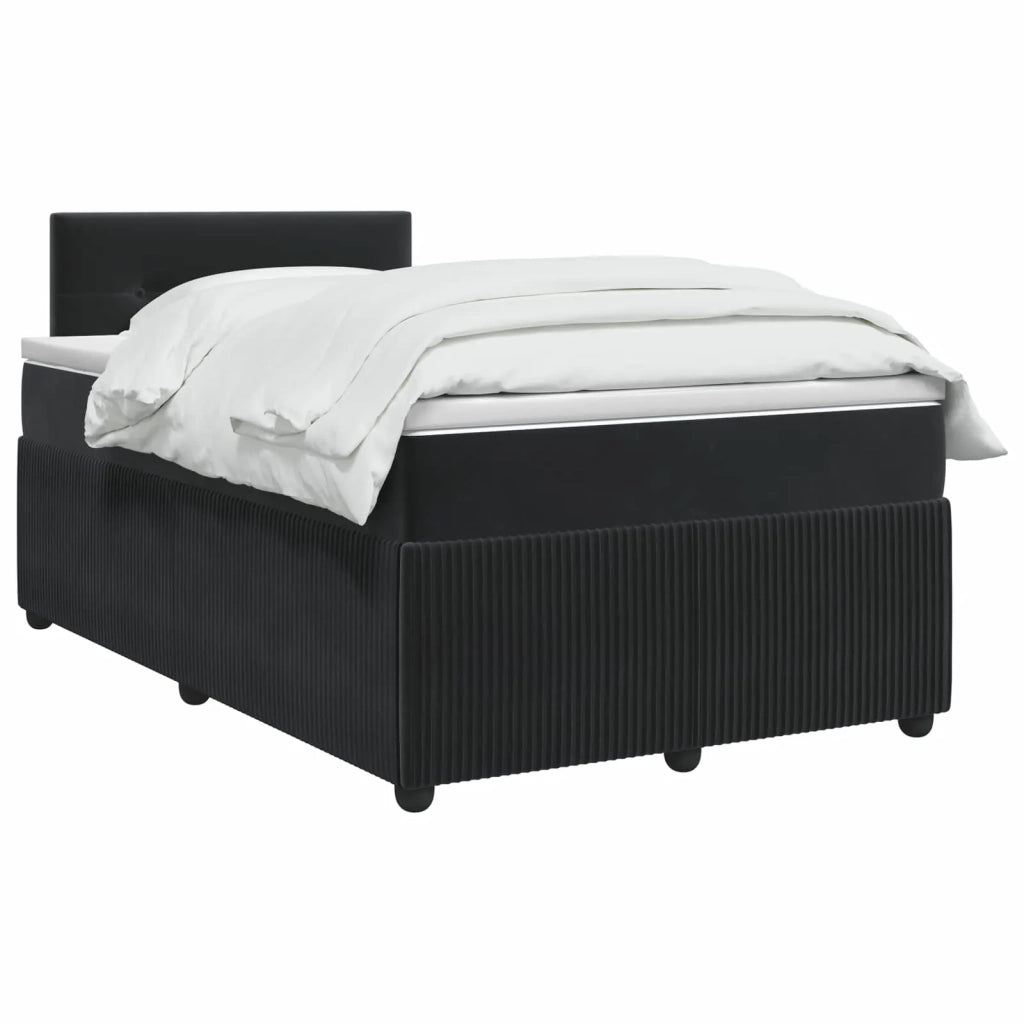 Letto box spring con materasso Nero 120 x 190 cm Velluto 3451639