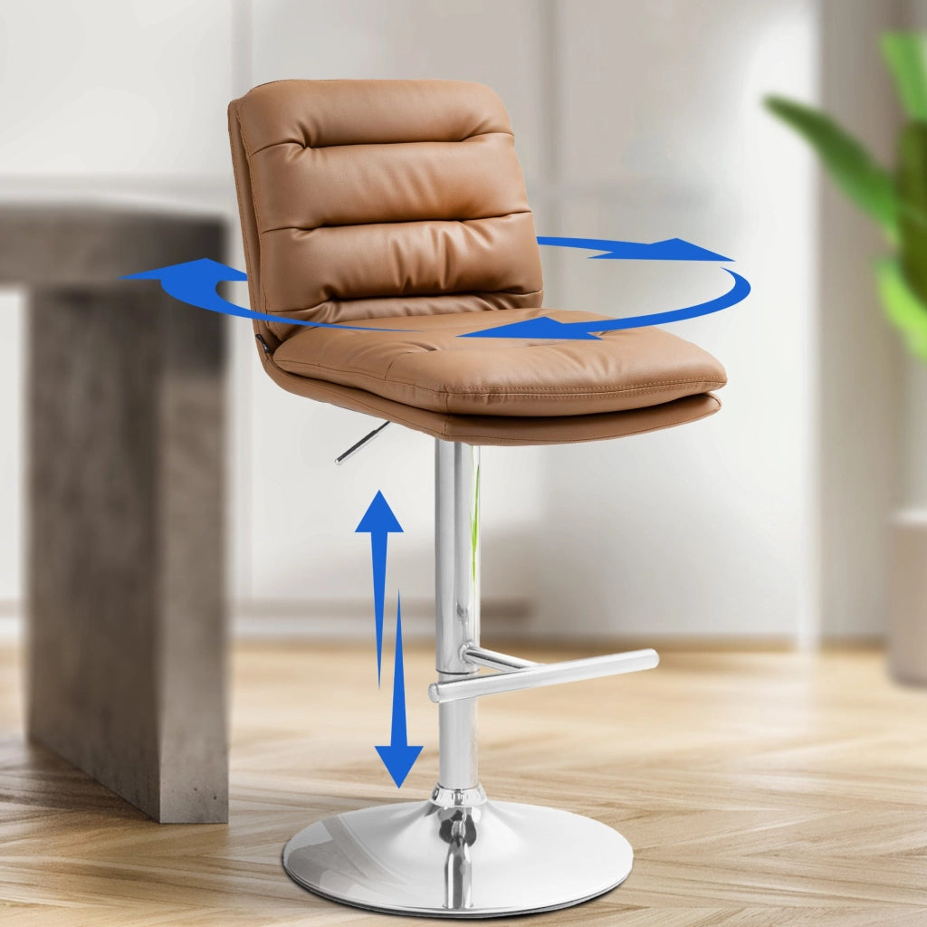 Set di 2 sgabelli bar Damar in ecopelle cromo 5
