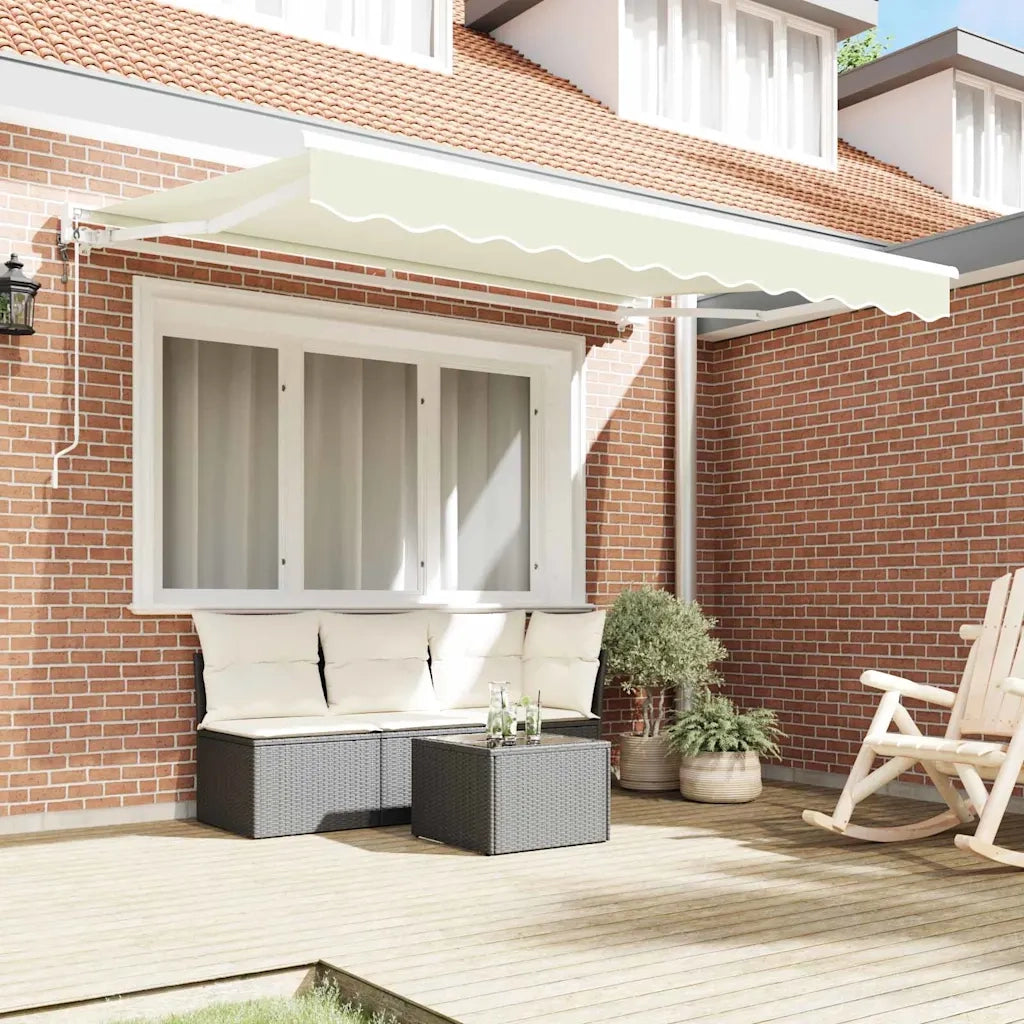 vidaXL Tenda Retrattile Crema 300x200 cm Tessuto