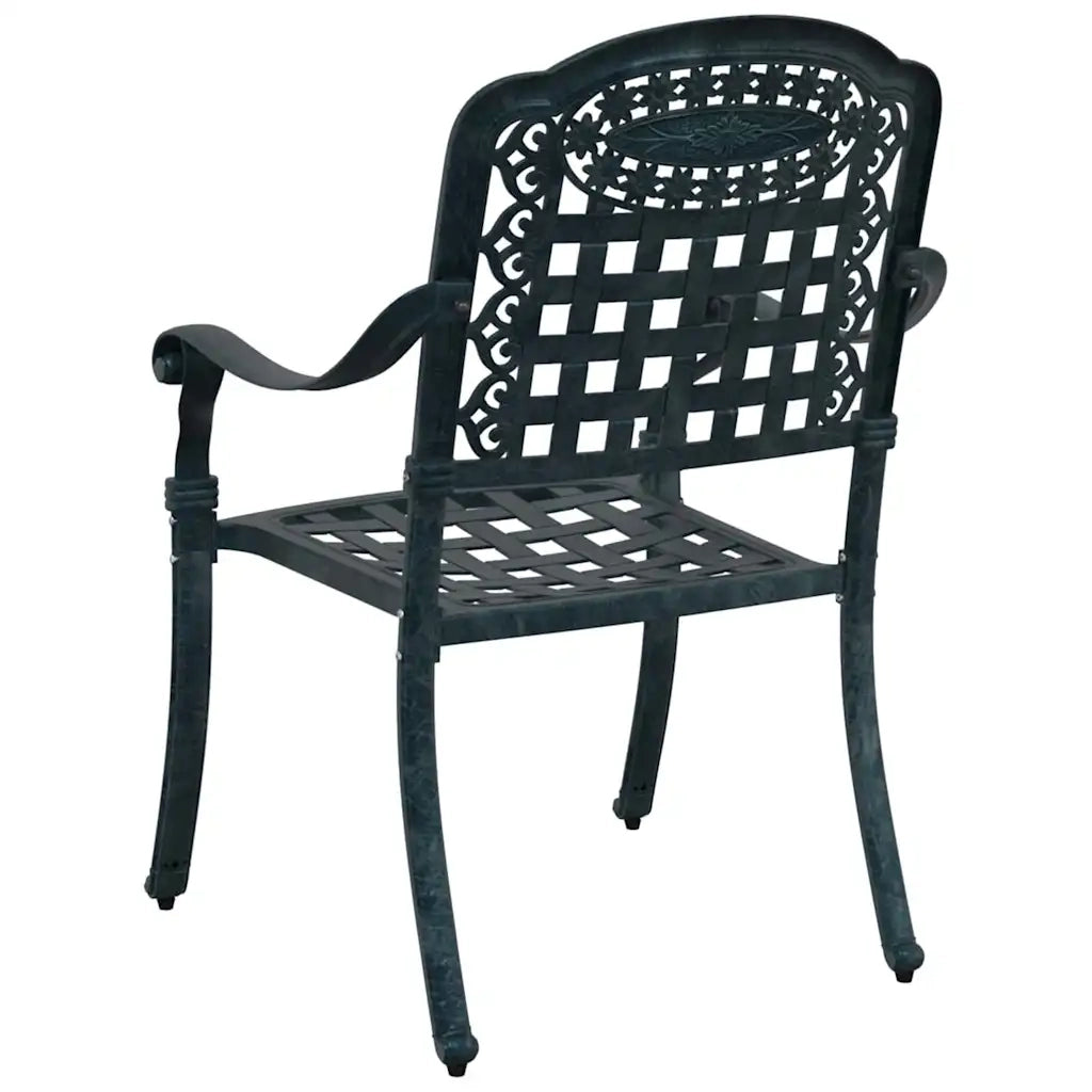 Sedia da Giardino 2 pz | Sedie da Esterno Verde 55 x 56,5 x 91cm Alluminio