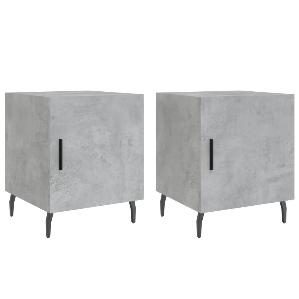 Comodini 2 pz-Set di 2 Tavolino da notte Grigio Cemento 40x40x50 cm in Legno Multistrato 342661