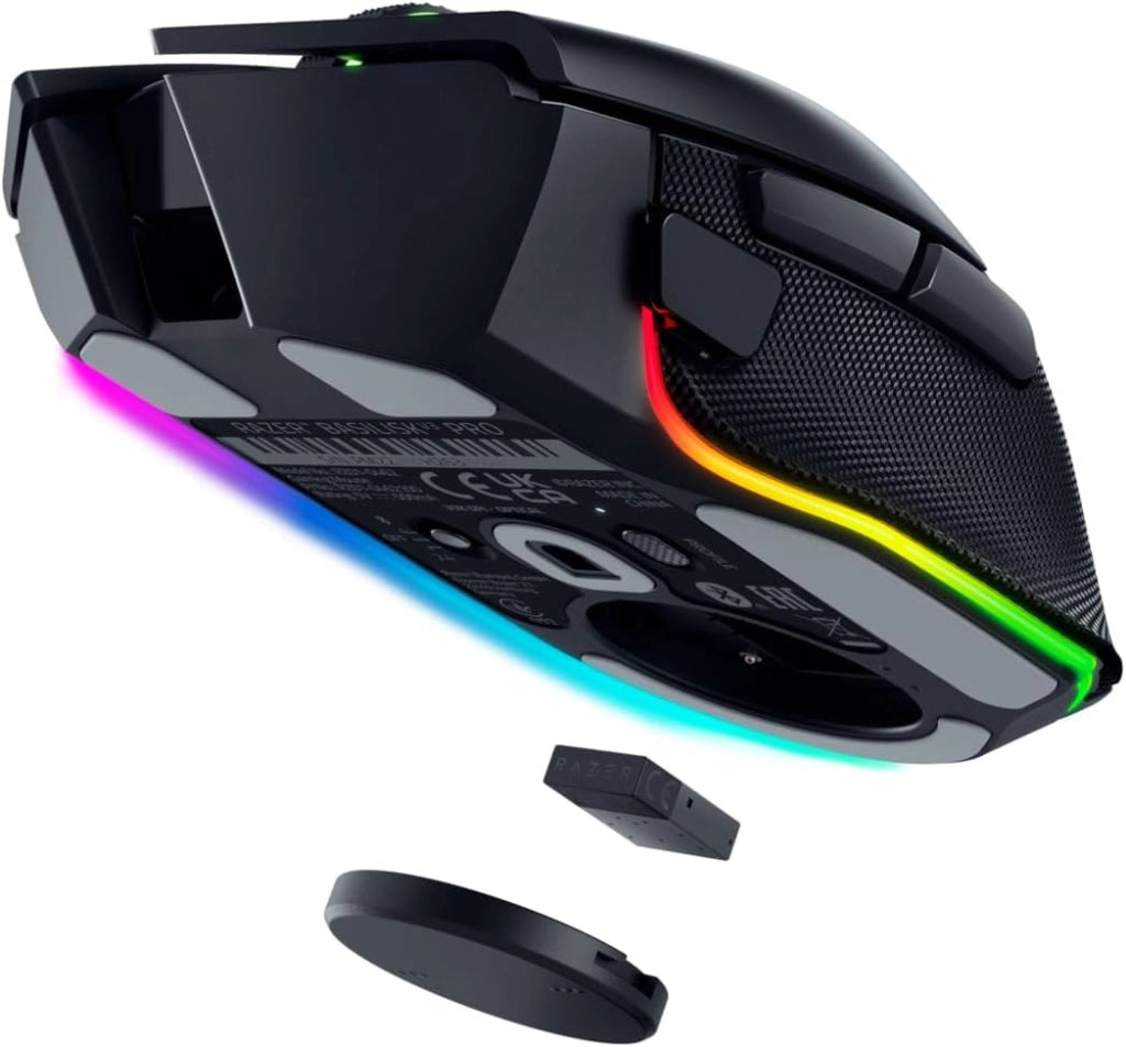Razer Basilisk V3 Pro - Mouse da Gioco Wireless Personalizzabile con Rotellina Inclinabile Razer Hyperscroll (Sensore Ottico Focus Pro 30K, Chroma RGB, Pulsanti Programmabili 10+1) Nero