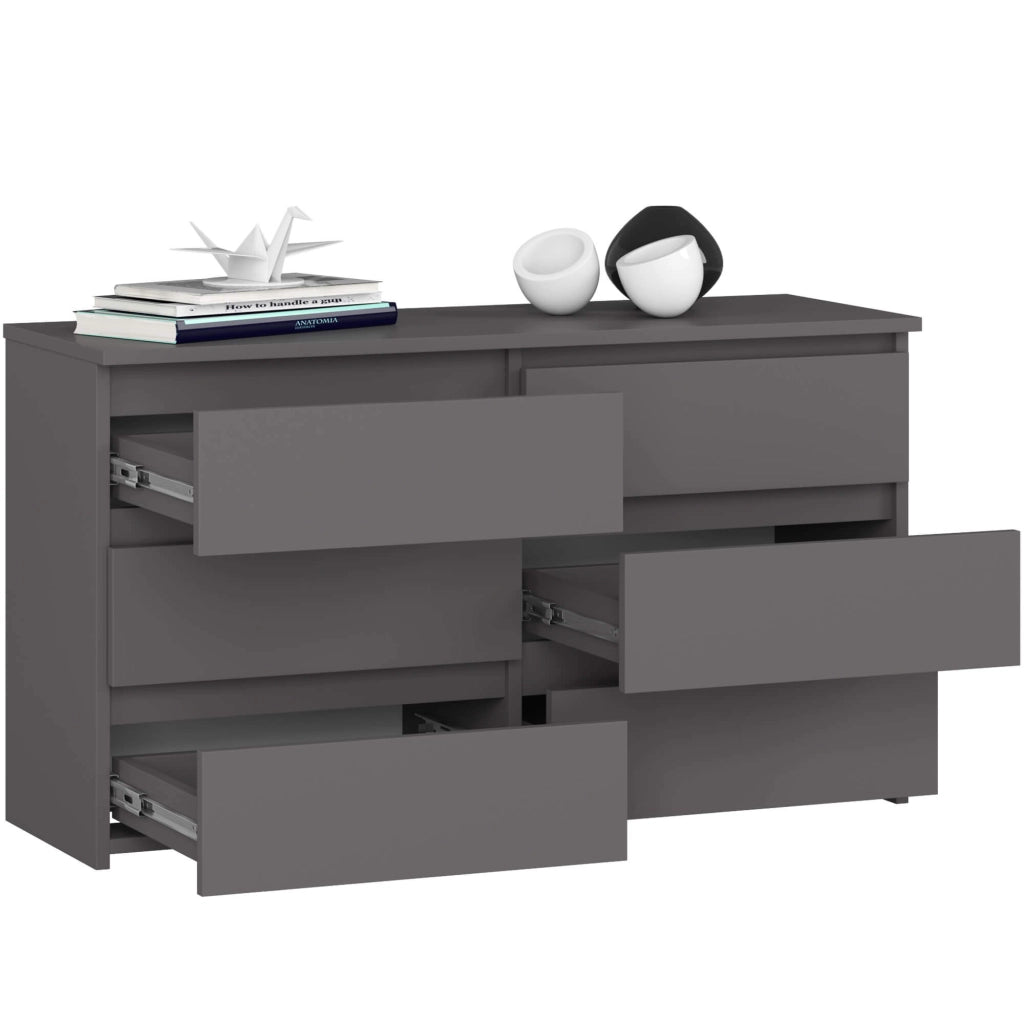 Cassettiera CL100 compatta AKORD Grigia Grafite 100 cm 6 cassetti 100x35x57 cm
