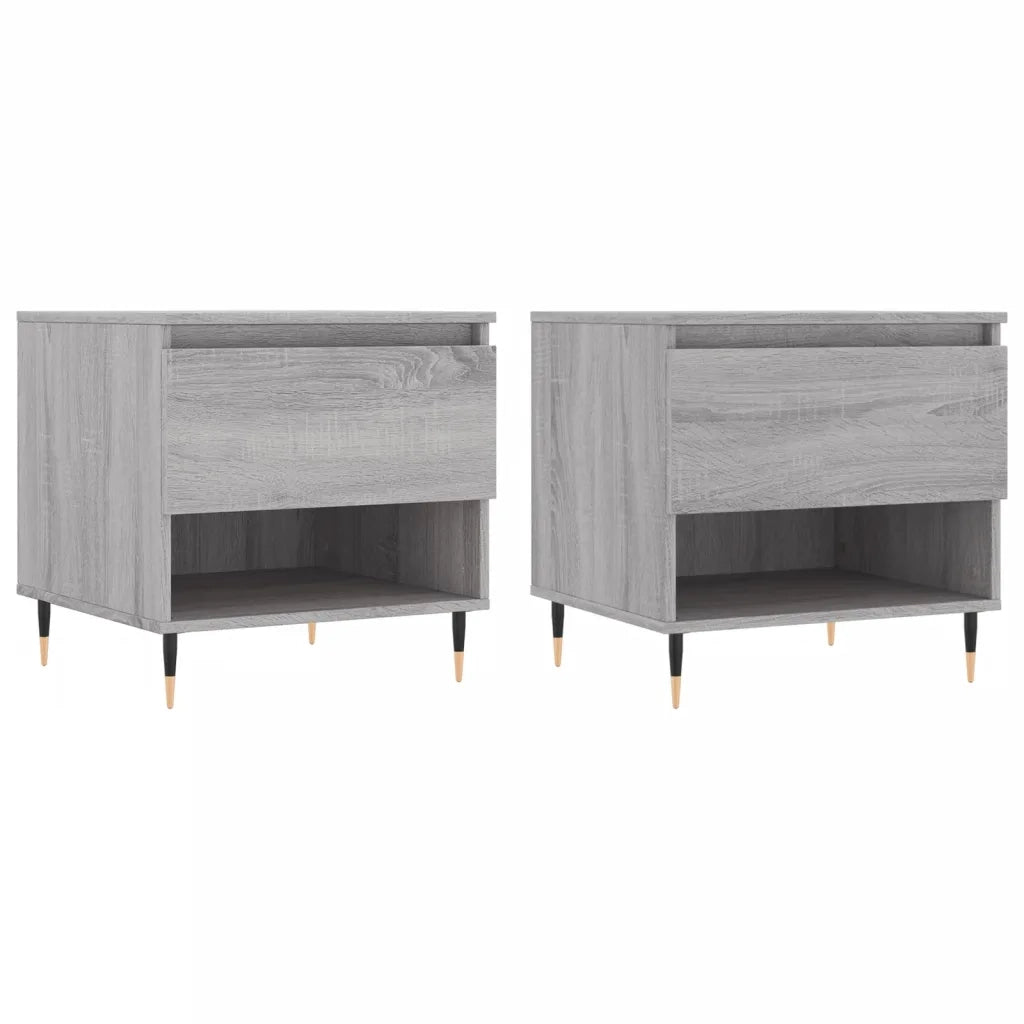 Tavolini Salotto 2pz Grigio Sonoma 50x46x50cm Legno Multistrato 830905
