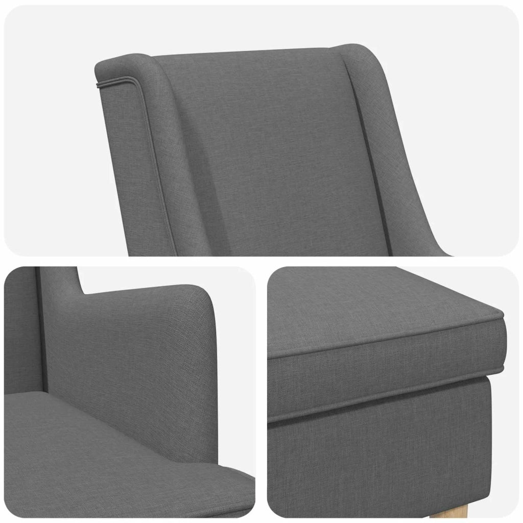 Poltrona con Ottomano 2 pz Grigio Scuro Tessuto 3418812