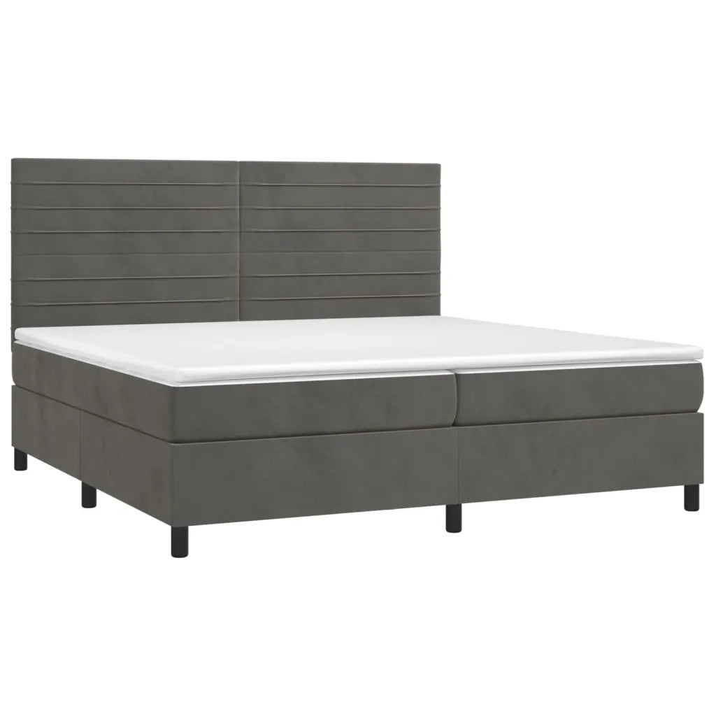 Letto a Molle con Materasso e LED Grigio Scuro 200x200 cm cod mxl 37550