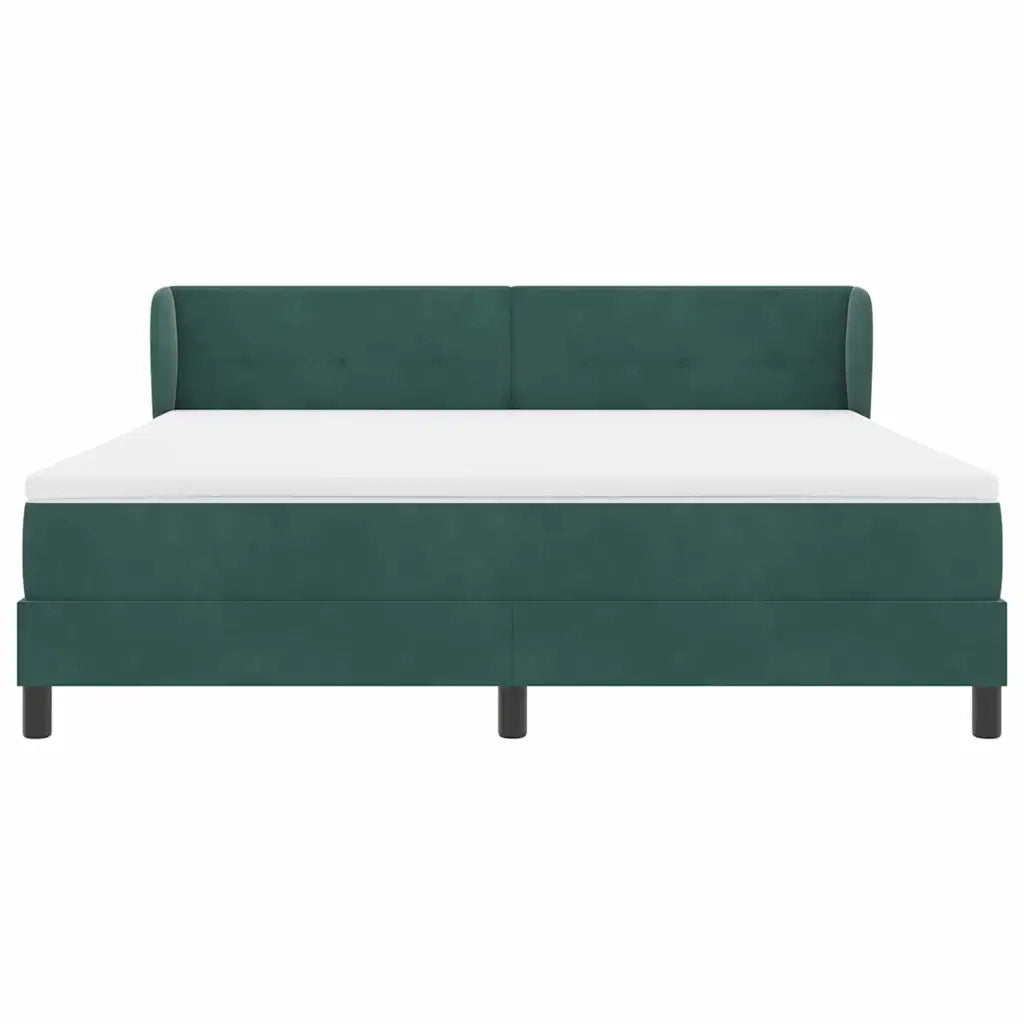 Letto a molle con testiera Verde scuro 180 x 200 cm Velluto 3340403