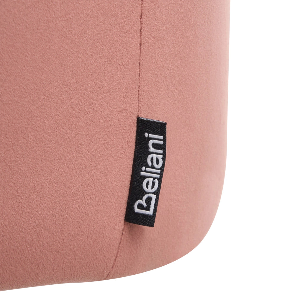 Set di 2 sedie da pranzo velluto rosa pastello braccioli schienale intagliato gambe in metallo moderna industriale