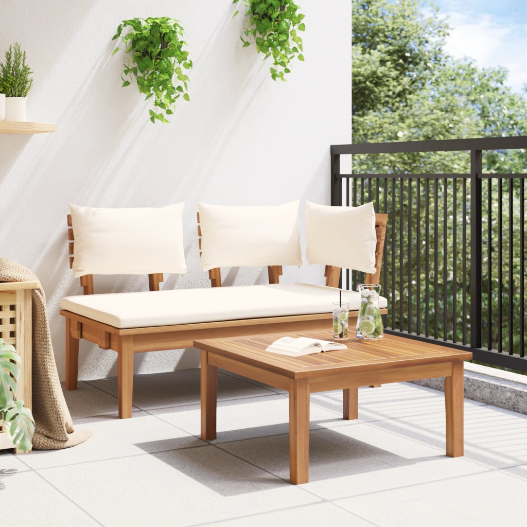 Set panchina da giardino in legno massello teak