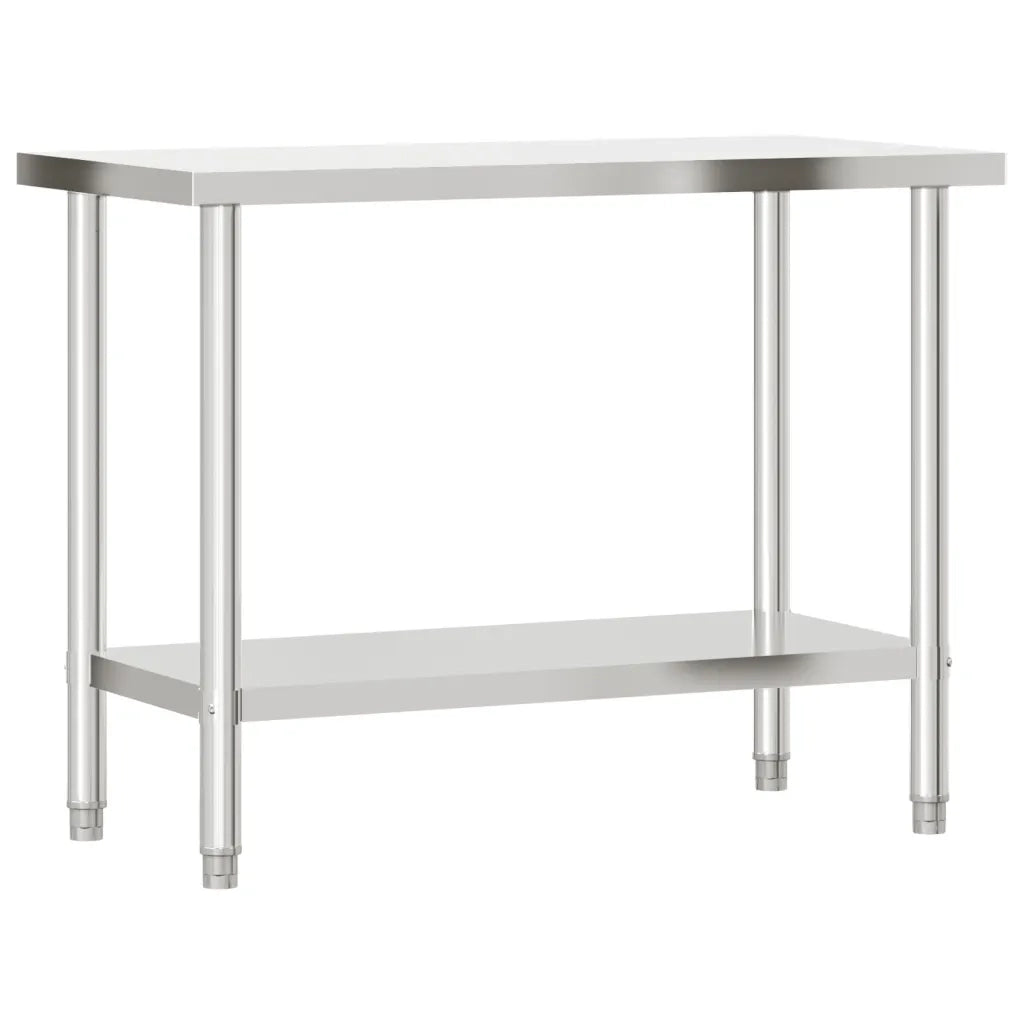 Tavolo Lavoro Cucina con Ripiano 110x55x120 cm Acciaio Inox 3208895