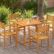 Piano del Tavolo Legno Massello di Teak Quadrato 90x90x2,5 cm