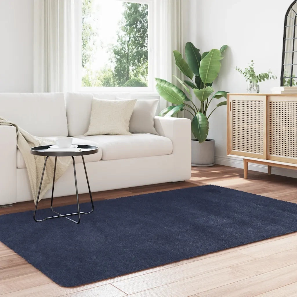 Tappeto Shaggy a Pelo Lungo NAVARRA Blu Marino 130x200 cm
