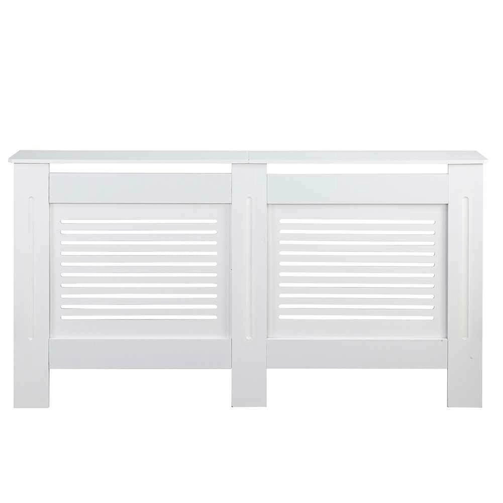 Copritermosifone in Legno MDF 152x19x82cm Copertura Radiatore Calorifero Bianco