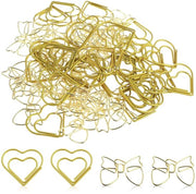 Voli di Carta in Metallo Giallo 60 Pezzi - Forma Cuore/Farfalla - Viti di Ferro - Ufficio/Sala di Classe - Formato Compatto - Rame Zincato - Viti per Carta