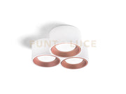 NASSO lampada da Soffitto 3 Luci attacco GX53 Tonda rame in gesso e alluminio