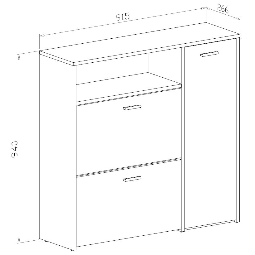 SCARPIERA NIKI 92X27XH94CM CEMENTO / LARICE BIANCO