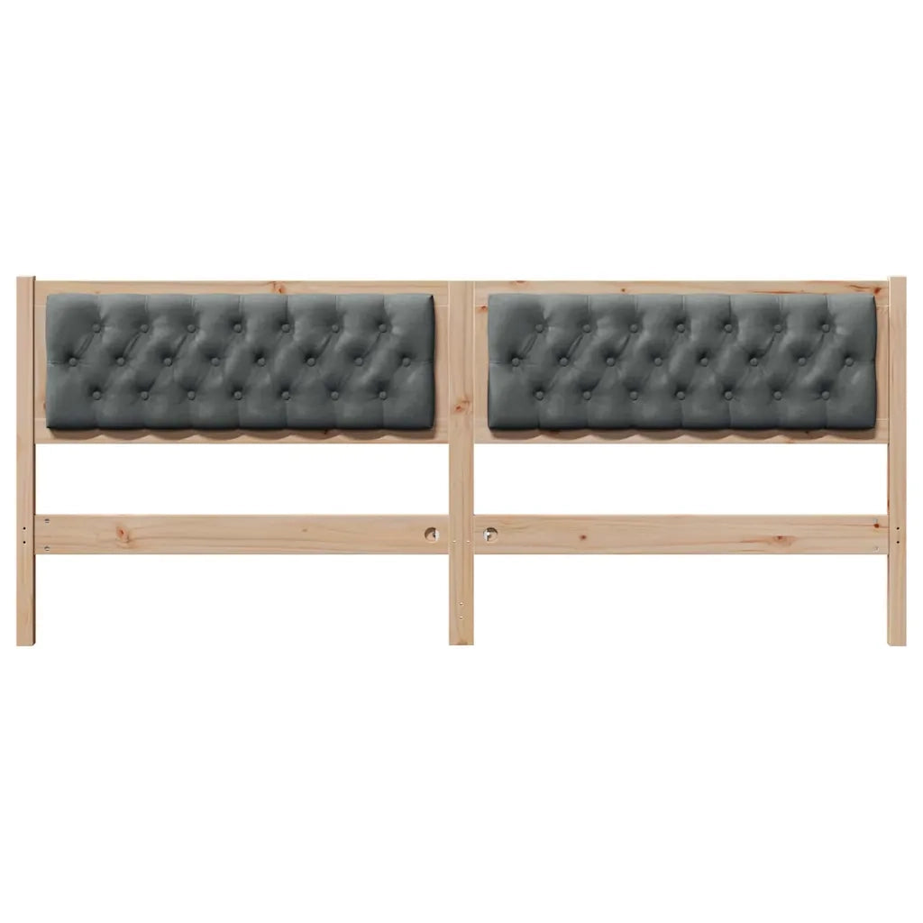 Testiera | Testata marrone e grigio scuro 200 cm Legno di pino massello