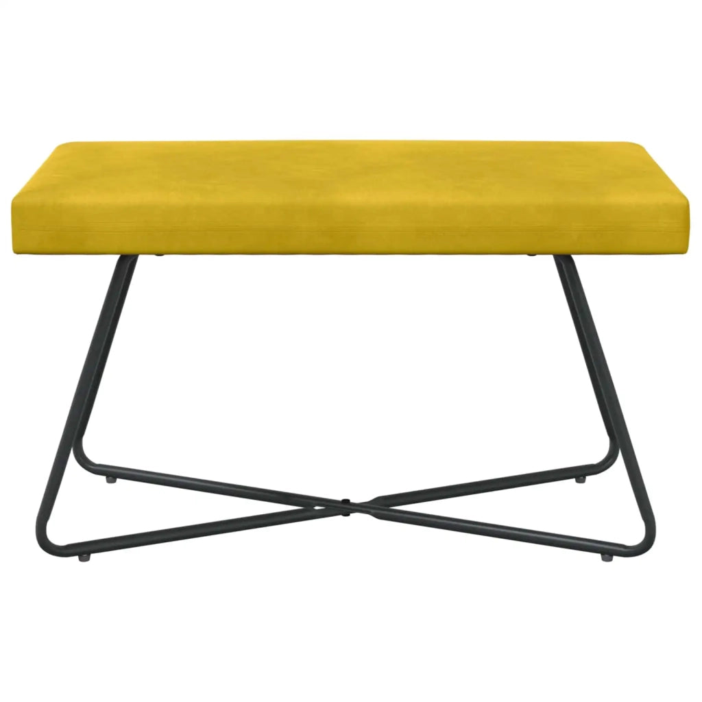 panchina Tinta unita Giallo 80 x 40 x 45 cm Velluto 42038336