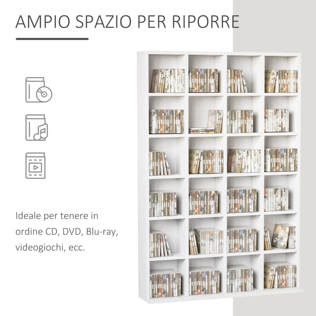 Libreria in Legno 24 Scomparti Bianco 130.5x89x20 cm