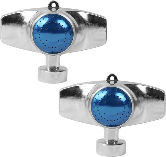 Sistema di irrigazione a 360 gradi, 2-set di aspergatori a cerchio con flusso d'acqua morbido per l'irrigazione di piccoli prati e giardini, copertura fino a 30 piedi (blu)