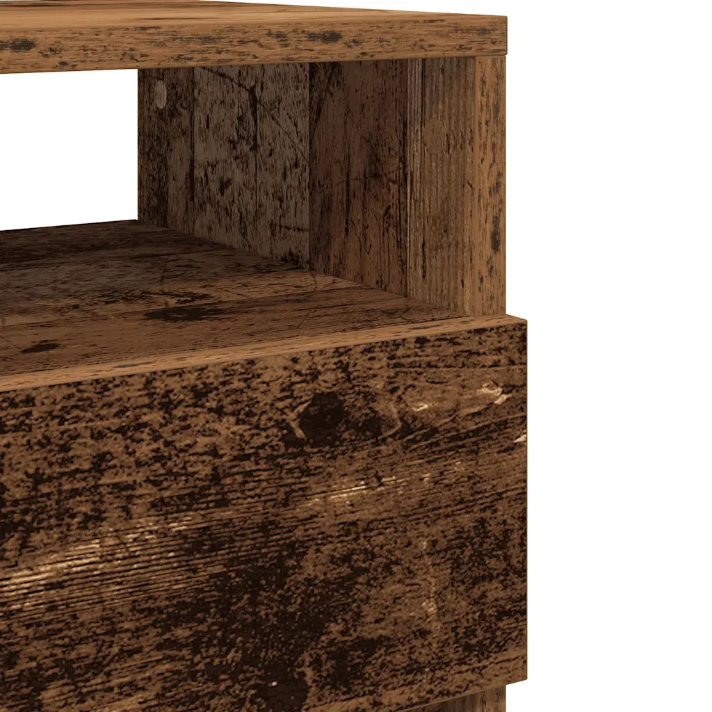 Comodini 2 pz con 2 Cassetti Legno Antico 40x33x60 cm 858575