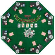 Tappetino da poker pieghevole 120 CM-Tavolo da poker portatile per 8 giocatori con borsa da trasporto Verde