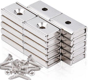 FPMYB 20 pezzi magneti forti 20x13,5x5mm, magneti neodymium extra forti magneti neodymium con foro, viti magnetiche, magneti forti per cucine, bagni, uffici, scuole
