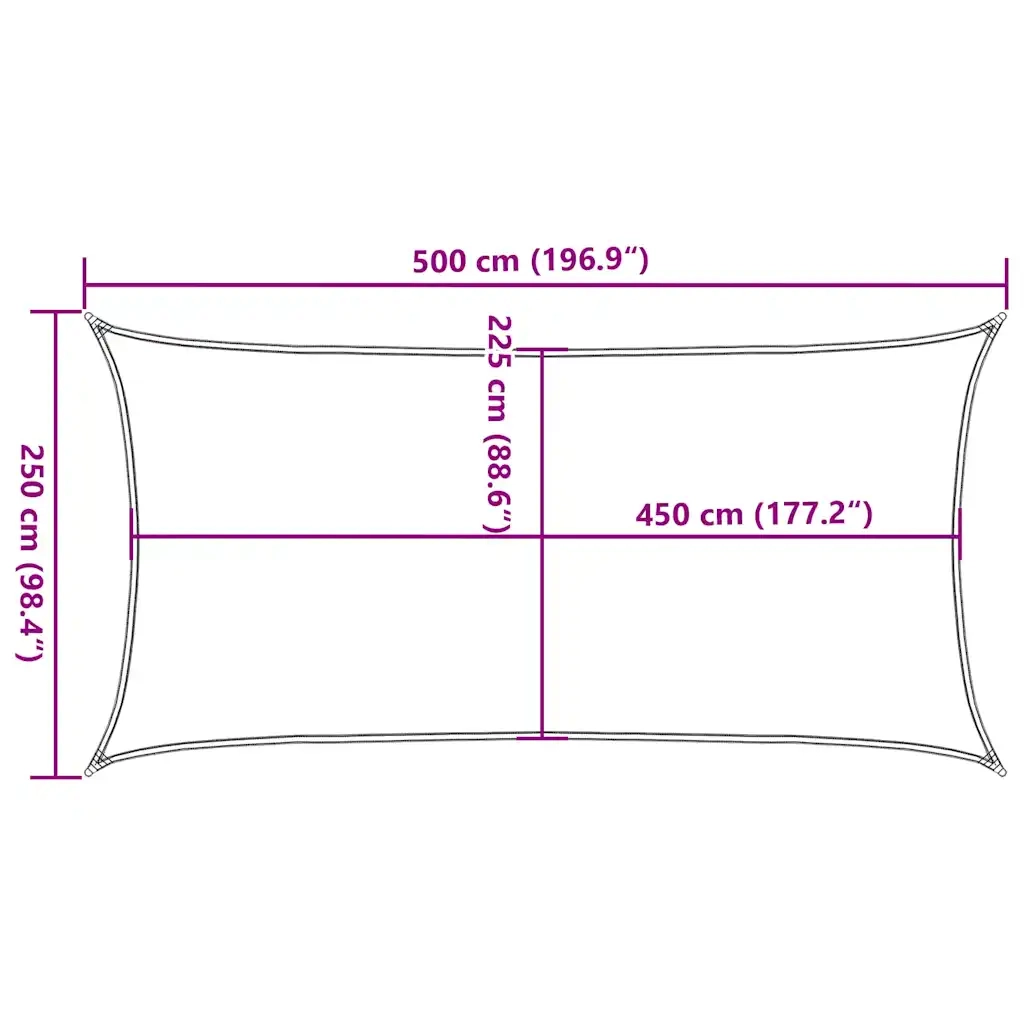 Vela Parasole 160 g/mÂ² Rettangolare Blu 2,5x5 m in HDPE
