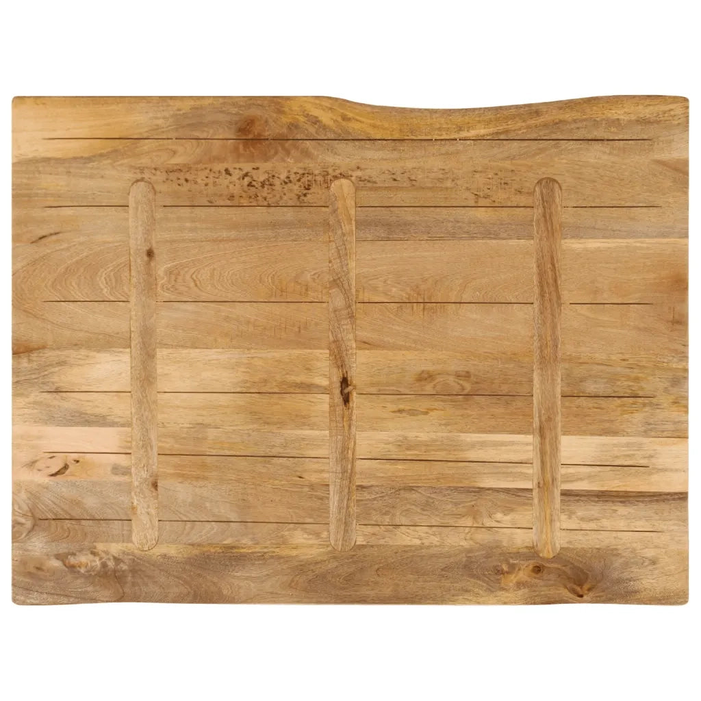 Piano per Tavolo 90x80x3,8cm Bordi Vivi in Legno Massello Mango 370747