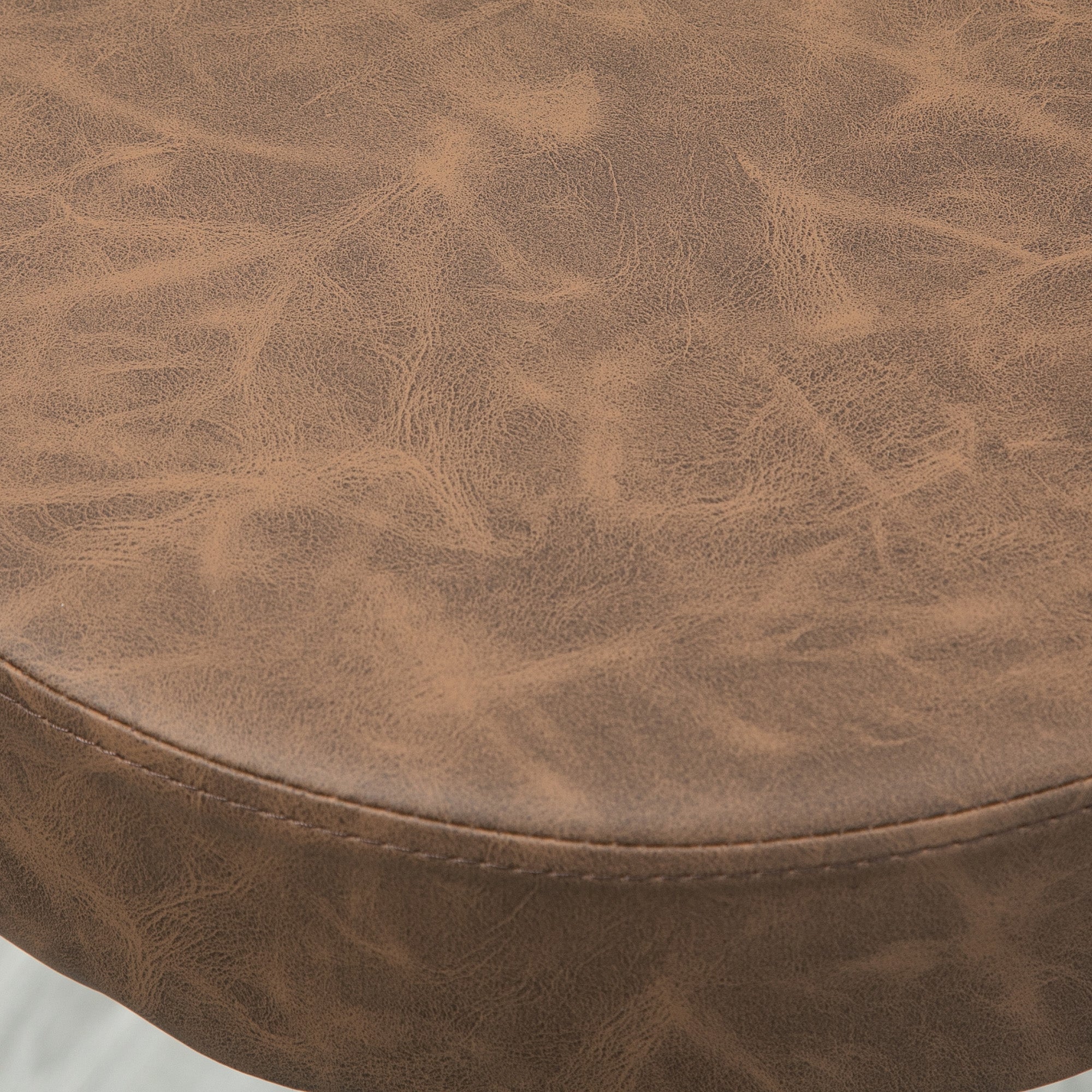 Set 2 Sgabelli Bar 35x36x64-85 cm con Poggiapiedi in Similpelle Marrone