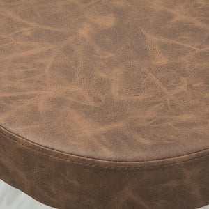 Set 2 Sgabelli Bar 35x36x64-85 cm con Poggiapiedi in Similpelle Marrone