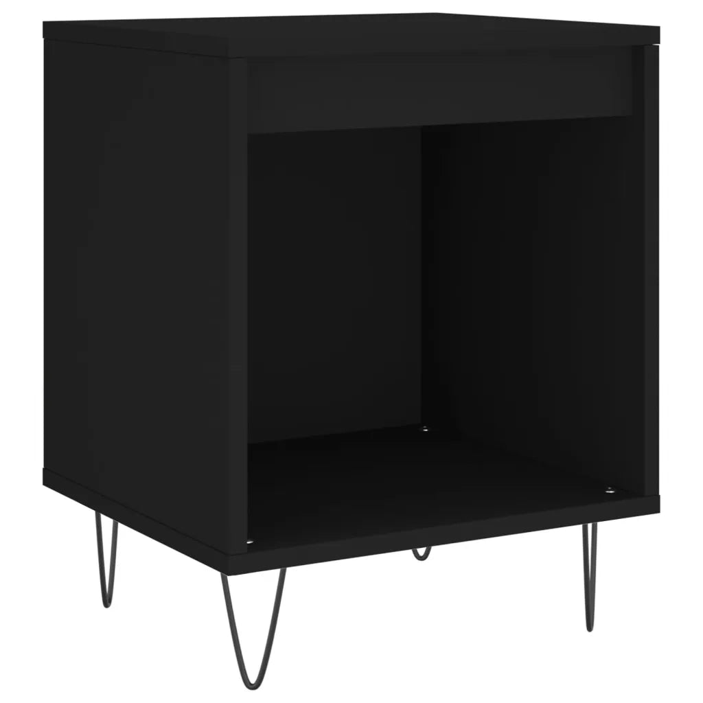 Comodini 2pz Neri 40x35x50 cm in Legno Multistrato 830719