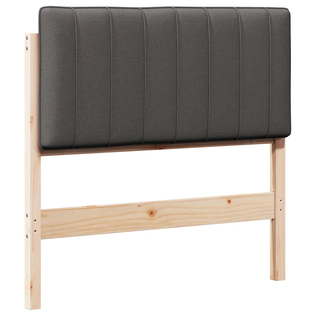 Testiera imbottita Marrone e grigio scuro 90 cm Pino massello 880199