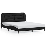 Letto matrimoniale | Letto per adulti | Giroletto senza Materasso Hvar Nero 160x200 cm in Similpelle